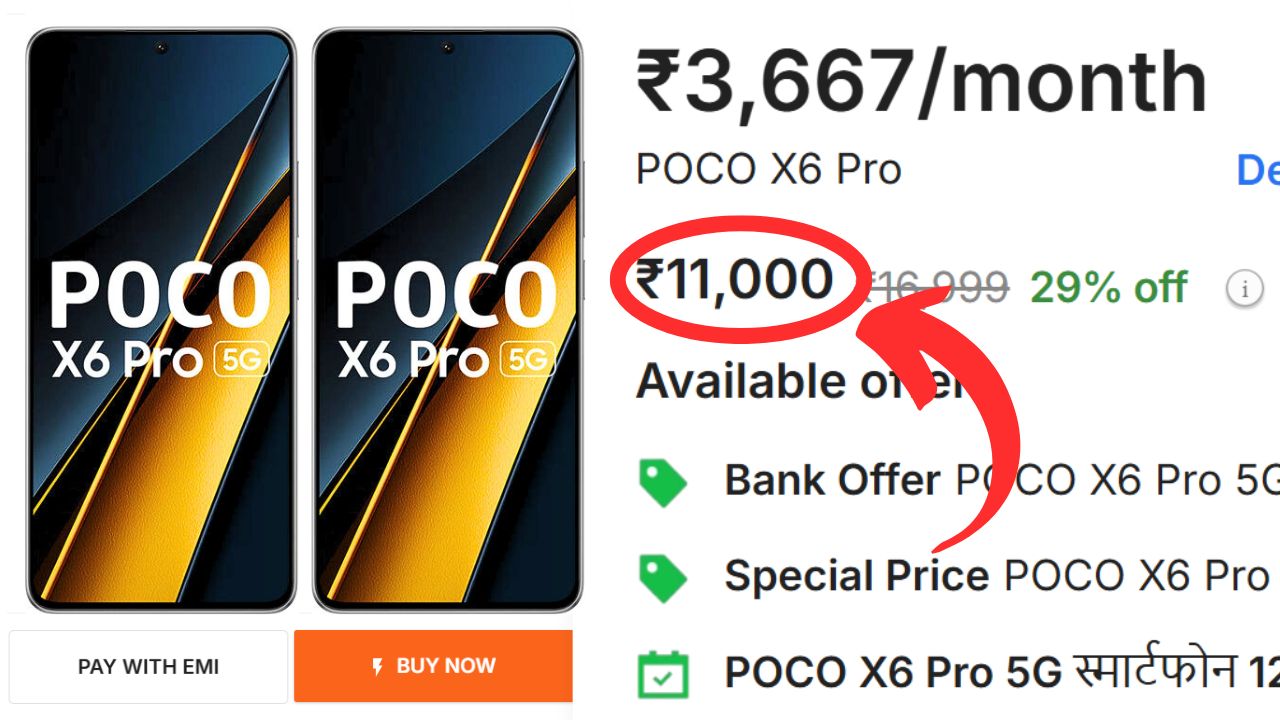 POCO X6 Pro 5G Smartphone 12GB RAM and 108MP Camera